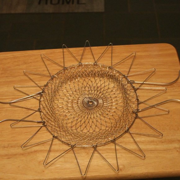 Stainless Steel Foldable Steam Rinse Strain Fry Basket Strainer Net - Picture 3 of 3